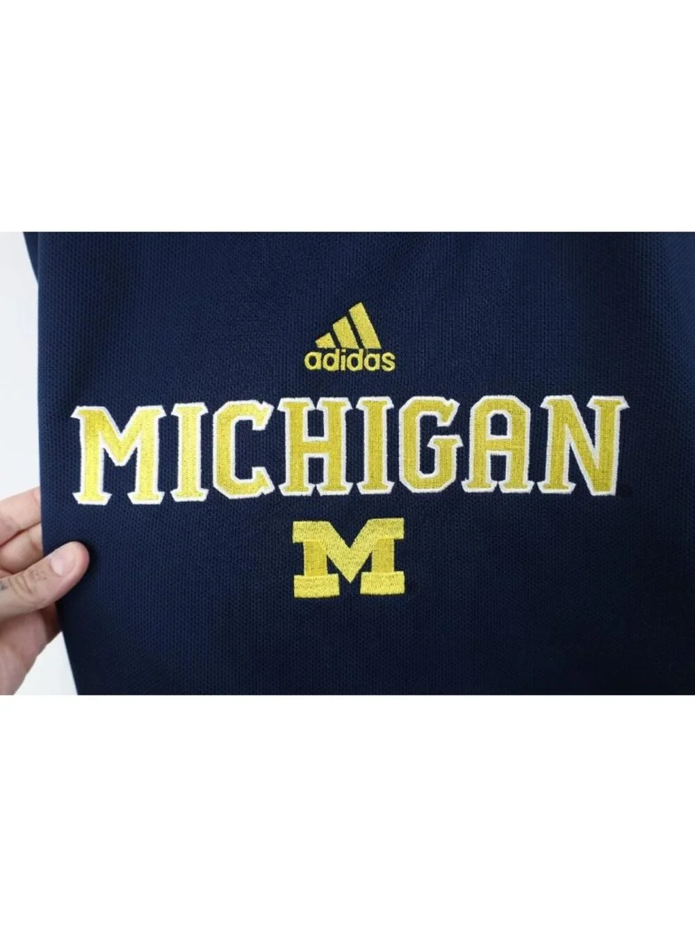 Adidas Mens 2XL XXL Team Issued University of Michigan Football Sweatshirt Blue